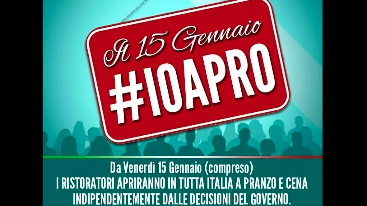 #IOAPRO, 50 mil restaurantes italianos ignoram lockdown